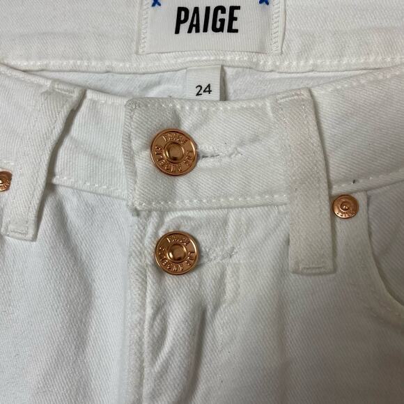 PAIGE Flaunt Denim Bombshell Ankle Blanchette Curvy White Jeans Size 24 NWOT - Picture 4 of 11